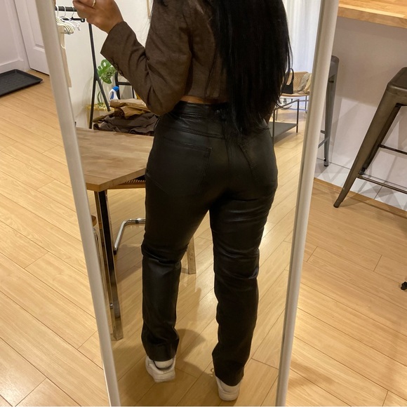 VINTAGE Genuine Leather Trousers -Size 12 NWT - Picture 3 of 12